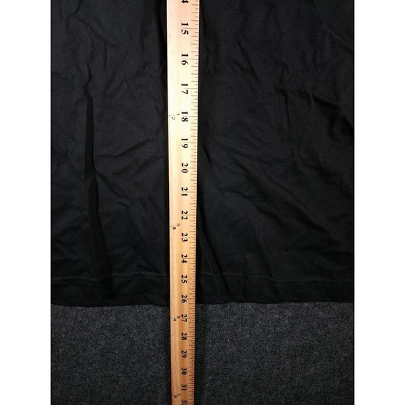 Badge Shirt Mens Small S Stretch Black Regular Short Sleeve V Neck Y2K NWT - Picture 6 of 11